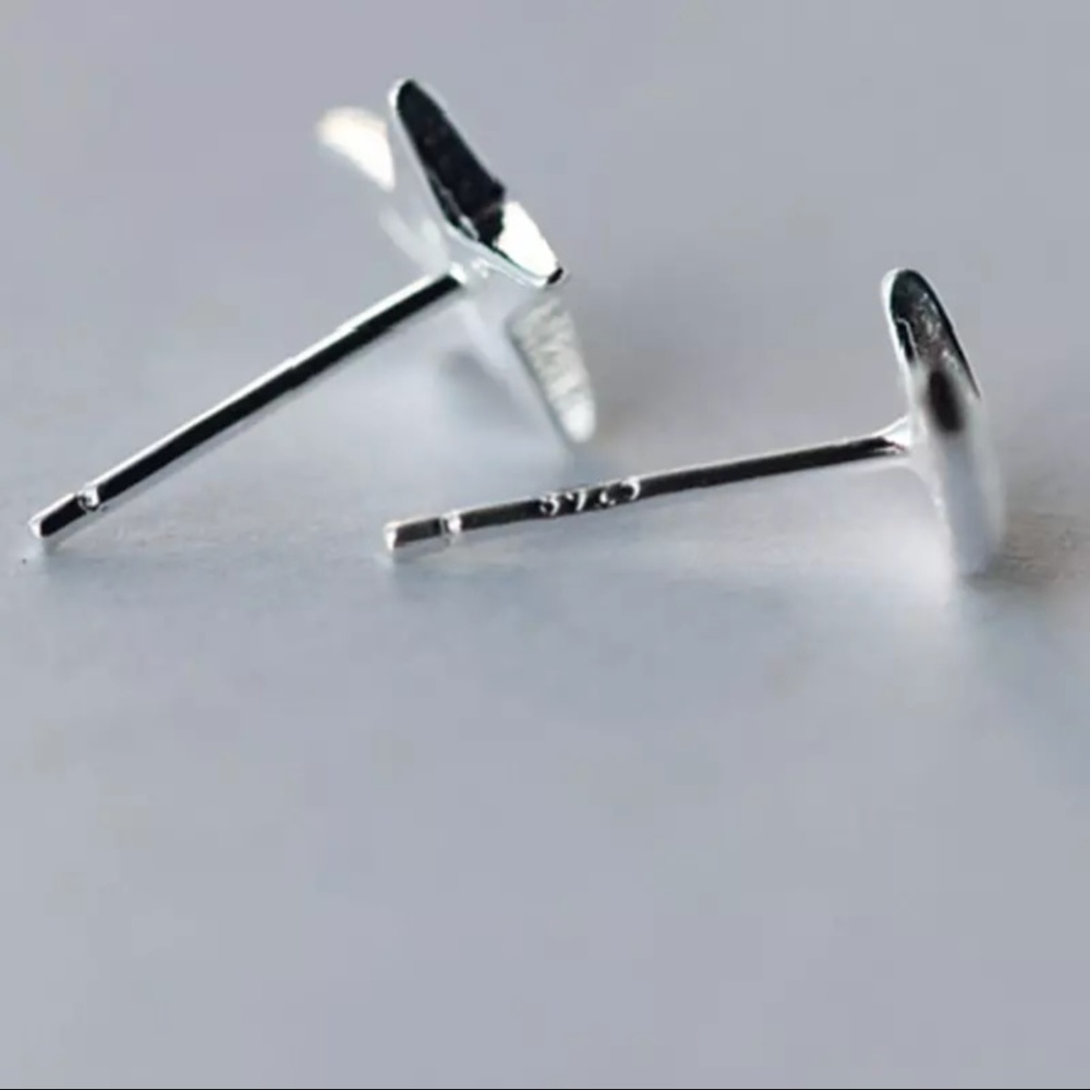Sterling Silver 925 Stud Star Moon Stud Earrings - Picture 4 of 4